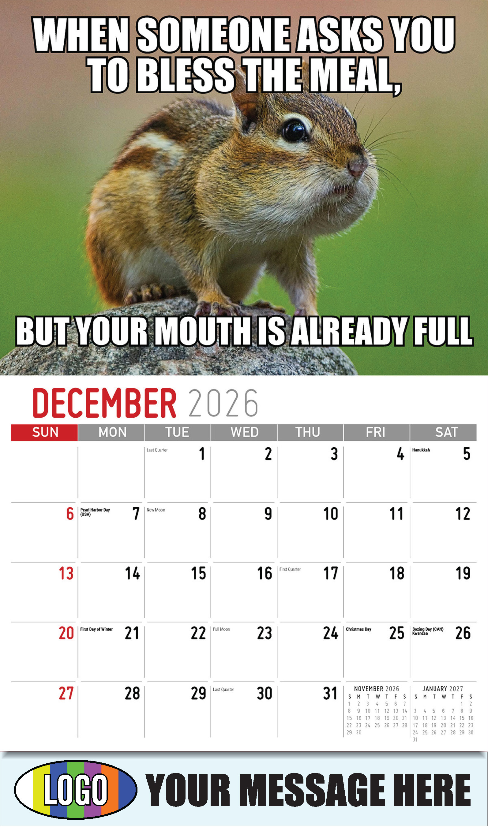2026  Business Promotion Calendar - The Memeing of Life - December